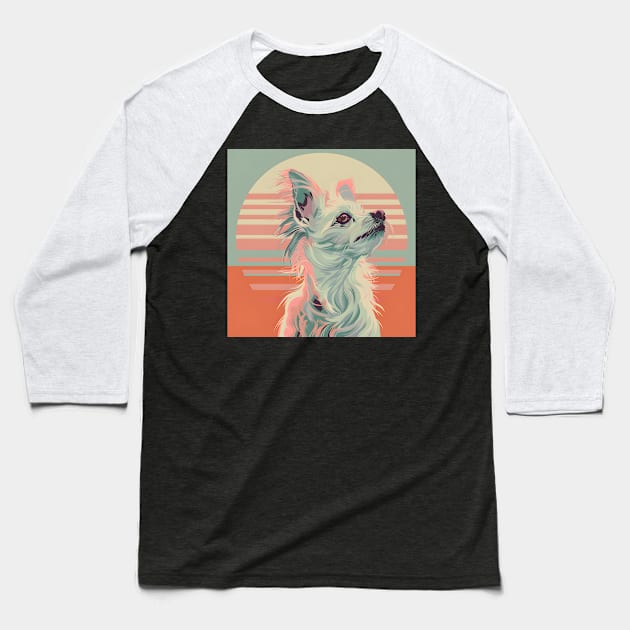 Retro Chinese Crested: Pastel Pup Revival Baseball T-Shirt by NatashaCuteShop